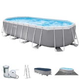 Intex Swimming Pool Hellgrau, 610 x 305 x 122 cm Frame Pool Set Prism Oval 26798 - 1