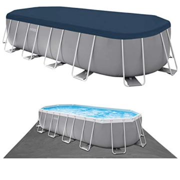 Intex Swimming Pool Hellgrau, 610 x 305 x 122 cm Frame Pool Set Prism Oval 26798 - 4