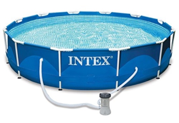 Intexi INTEX Familien Swimmingpool mit Metallrahmen 366 x 84cm Schwimmbecken-Set mit Filterpumpe und Zubehör - 1