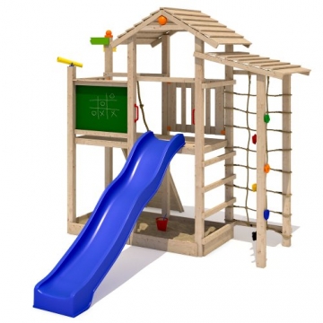 ISIDOR Bazzy Boo Spielturm Kletterturm Rutsche Schaukel Maltafel XL- Kletternetz (ohne Schaukelanbau) - 