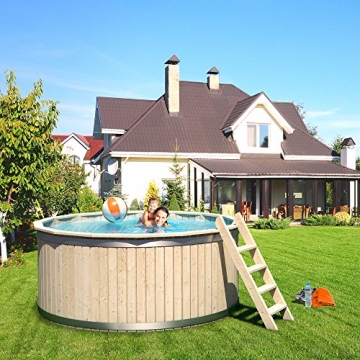 ISIDOR Pool Holzpool Schwimmbecken Swimmingpool Rundpool 240x107cm - 