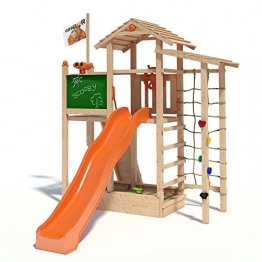 ISIDOR Scooby Spielturm Kletterturm Baumhaus Rutsche Schaukeln (ohne Schaukelanbau, Orange) -