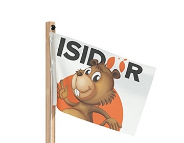 ISIDOR Spielturm Giraffico Aufstiegsauswahl (Leiter, Rampe, Treppe) und Schaukelanbau, Rutsche, Reckstange, hissbarer Fahne und Kletterwand auf 1,50 Meter Podesthöhe (Sicherheitstreppe, Orange) - 5