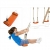 ISIDOR Spielturm Giraffico Aufstiegsauswahl (Leiter, Rampe, Treppe) und Schaukelanbau, Rutsche, Reckstange, hissbarer Fahne und Kletterwand auf 1,50 Meter Podesthöhe (Sicherheitstreppe, Orange) - 6