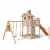 ISIDOR Spielturm Giraffico Aufstiegsauswahl (Leiter, Rampe, Treppe) und Schaukelanbau, Rutsche, Reckstange, hissbarer Fahne und Kletterwand auf 1,50 Meter Podesthöhe (Sprossenleiter, Orange) - 2