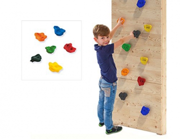 ISIDOR Spielturm Giraffico Aufstiegsauswahl (Leiter, Rampe, Treppe) und Schaukelanbau, Rutsche, Reckstange, hissbarer Fahne und Kletterwand auf 1,50 Meter Podesthöhe (Sprossenleiter, Orange) - 3