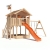 ISIDOR WONDER WOW Spielturm Kletterturm Baumhaus Rutsche Schaukeln Treppe 1,50m (einfacher Schaukelanbau, Orange) - 