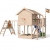 ISIDOR Wonder Wow Spielturm mit erweitertem Schaukelanbau, XXL Rutsche, Sandkasten, Balkon, Treppe auf 1,50 m Podesthöhe (Blau) - 2