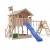 ISIDOR Wonder Wow Spielturm mit erweitertem Schaukelanbau, XXL Rutsche, Sandkasten, Balkon, Treppe auf 1,50 m Podesthöhe (Blau) - 1