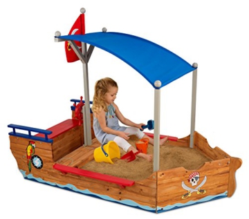 KidKraft 128 Piratenschiff-Sandkasten aus Holz, Garten-Sandkasten für Kinder - 1