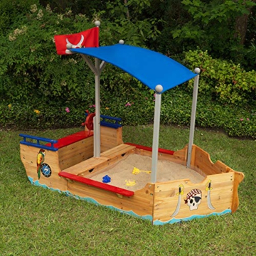 KidKraft 128 Piratenschiff-Sandkasten aus Holz, Garten-Sandkasten für Kinder - 4