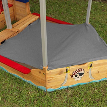 KidKraft 128 Piratenschiff-Sandkasten aus Holz, Garten-Sandkasten für Kinder - 5