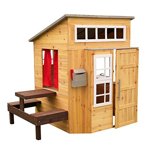 KidKraft 182 Modernes Outdoor GartenSpielhaus aus Holz für Kinder mit