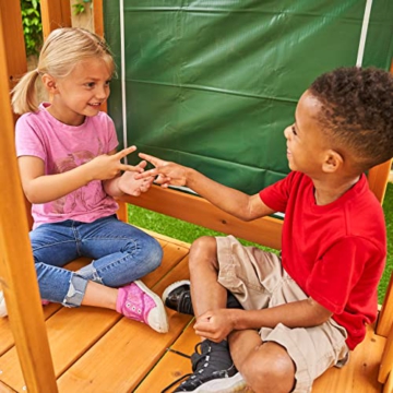 KidKraft F24148E Spielturm Appleton aus Holz für Kinder mit Rutsche, Schaukel, Kletterwand und Sandkasten, für den Garten - 6