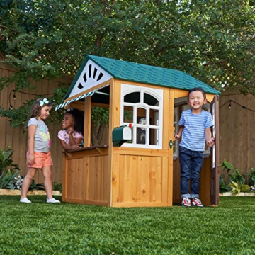 KidKraft Garden View Outdoor Spielhaus aus Holz (FSC) mit Markise, Gartenspielzeug für Kinder, 00405 - 5