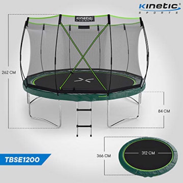 Kinetic Sports Gartentrampolin TBSE1200, 366 cm, grün - 7