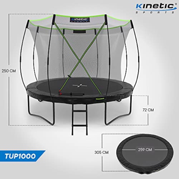 Kinetic Sports Gartentrampolin TUP1000, 305 cm, Black - 7