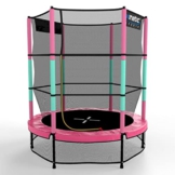 Kinetic Sports Trampolin Kinder Indoortrampolin Jumper 140 cm Randabdeckung Stangen gepolstert, Gummiseil-Federung Sicherheitsnetz Pink - 1