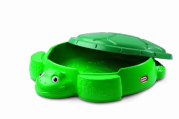 little tikes 173905E3 Schildkröten Sandkasten-Sicheres & Tragbares Sommerspielzeug, Planschbecken und Aufbewahrungsbox für Draußen-Fördert kreatives Spielen-Gartenspielzeug für Kinder ab 12 Monaten - 2