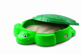 little tikes 173905E3 Schildkröten Sandkasten-Sicheres & Tragbares Sommerspielzeug, Planschbecken und Aufbewahrungsbox für Draußen-Fördert kreatives Spielen-Gartenspielzeug für Kinder ab 12 Monaten - 1