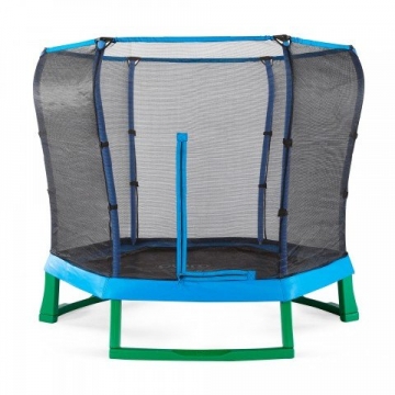 Plum Kinder Trampolin, mit Schutzumrandung, 2,1 m Durchmesser, Blau / Grün - 