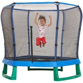 Plum Kinder Trampolin, mit Schutzumrandung, 2,1 m Durchmesser, Blau / Grün -