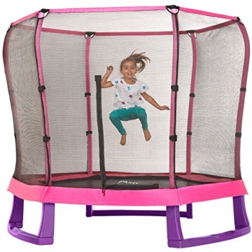 Plum Kinder Trampolin, mit Schutzumrandung, 2,1 m Durchmesser, Blau / Grün - 