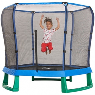 Plum Kinder Trampolin, mit Schutzumrandung, 2,1 m Durchmesser, Blau / Grün -