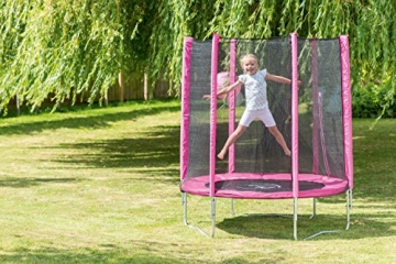 Plum Products Trampolin mit Sicherheitsnetz, Durchmesser 1,8 Meter, rosa - 