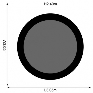 Plum Trampolin für Kinder mit 3G-Sicherheitsnetz, Herren, schwarz, 244 cm - 