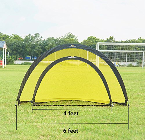 Podiumax 2er Set Fußballtor selbstentfaltend klappbar mit Torwand für Training und Kinder, Pop Up Tor mit Tragetasche, Maße: 4ft (121*81*81cm) - 7