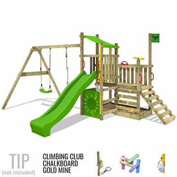 PowerPalm Triple Spielturm Kletterturm Schaukel Baumhaus Holz - 