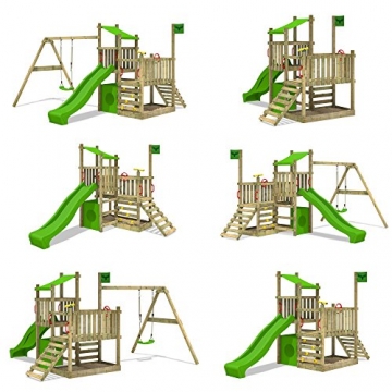PowerPalm Triple Spielturm Kletterturm Schaukel Baumhaus Holz - 