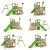 PowerPalm Triple Spielturm Kletterturm Schaukel Baumhaus Holz - 