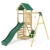 REBO Abenteuer Klettergerüst mit Babyschaukel und Rutsche aus Holz Spielturm Satteldach - 1