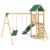 REBO Abenteuer Klettergerüst mit Holz- und Babyschaukel inkl. Rutsche aus Holz Spielturm Satteldach - 4