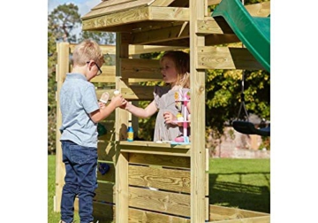 REBO Babyschaukel mit Deluxe Zusatzdeck und 220 cm Rutsche aus Holz Schaukel Spielturm - 2