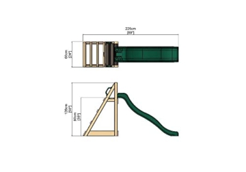 REBO freistehender Rutschturm mit 175 cm Wellenrutsche aus Holz Spielturm | Outdoor Spielzeug | Rutsche Outdoor | Kinderrutsche Garten | Stabile Konstruktion | Lange Lebensdauer - 5