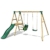 REBO Gartenschaukel-Set aus Holz mit Rutsche Schaukel Spielturm | Kinder Schaukel Outdoor | Babyschaukel und Kinderschaukel | Stabile Konstruktion | Lange Lebensdauer - 1
