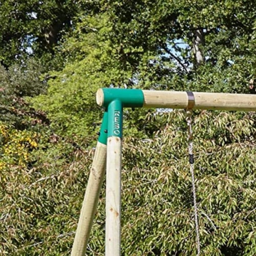 REBO Holzschaukel mit doppelter Kletterwand aus Holz Schaukel Spielturm - 8