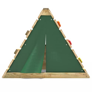 Rebo Outdoor Klettergerüst Pyramide mit Kletterwand aus Holz, Kinder Klettergerüst für den Garten inkl. Höhlenplane und Fenster, Kinderspielplatz 63 x 112 x 89 cm - 4
