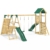 REBO Outdoor Spielturm mit Doppelschaukel, Rutsche aus Holz, Kinder Klettergerüst für den Garten inkl. Kletterwand, Kletternetz und Holzleiter, Kinderspielplatz 329 x 415 x 271 cm - 2