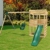 REBO Outdoor Spielturm mit Schaukel, Babyschaukel, Rutsche aus Holz, Kinder Klettergerüst für den Garten inkl. Ausblicksturm, Kinderspielplatz 223 x 345 x 202 cm - 6