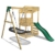 REBO Outdoor Spielturm mit Swing-Schaukel, Rutsche aus Holz, Kinder Klettergerüst für den Garten inkl. Ausblicksturm, Kinderspielplatz 223 x 265 x 202 cm - 2