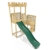 Rebo PlayClimb Outdoor Spielturm mit Rutsche und Kletterwand aus Holz, Kinder Klettergerüst für den Garten inkl. Wellenrutsche, Kinderspielplatz 195 x 251 x 257 cm, Ritterburg mit Turm - 3