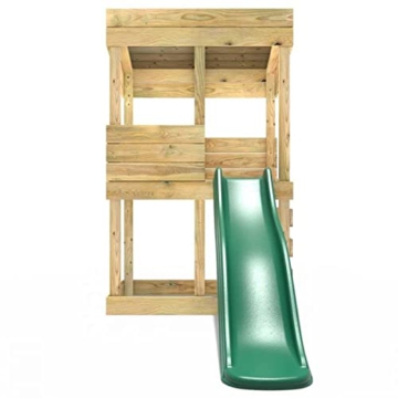 REBO Spielturm mit 175 cm Rutsche aus Holz Klettergerüst Baumhaus Pultdach - 2