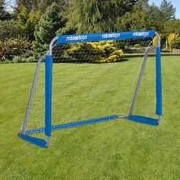 Relaxdays Jungen Fußballtor Relaxdays Fu balltor für Garten Tor Kinder Erwachsene Metall mit Tornetz HBT 110 x 15, grau/blau, 1 St ck EU - 1