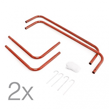 Relaxdays Kinder Fußballtor für 2er Set Rot mit Stecksystem, Rot, 10018634 - 