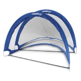 Relaxdays Pop-Up Tor 2er Set, Fußballtore, Tragetasche, 6 Heringe, selbstentfaltend, HxBxT: 87 x 120 x 90 cm, blau - 1