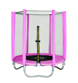 SixBros. SixJump Gartentrampolin 1,40m, Kindertrampolin inkl. Sicherheitsnetz, Outdoor-Trampolin in pink, robust & wasserdicht, gepolsterte Randabdeckung TP140/1534 - 1